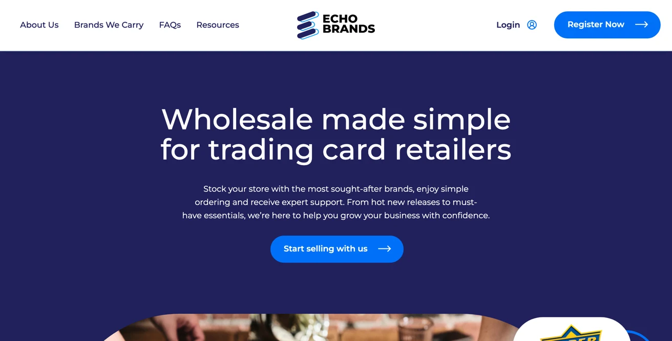 Screenshot of the Echo Brands site