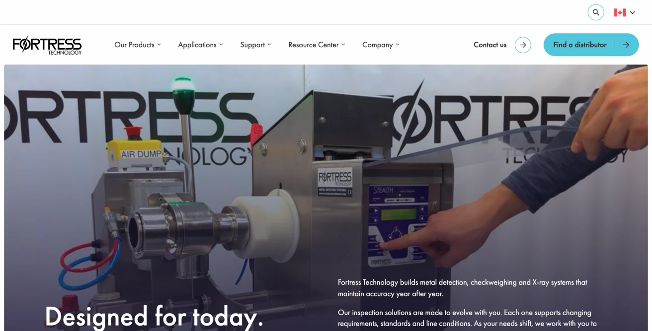 Screenshot of the Fortress Technology site