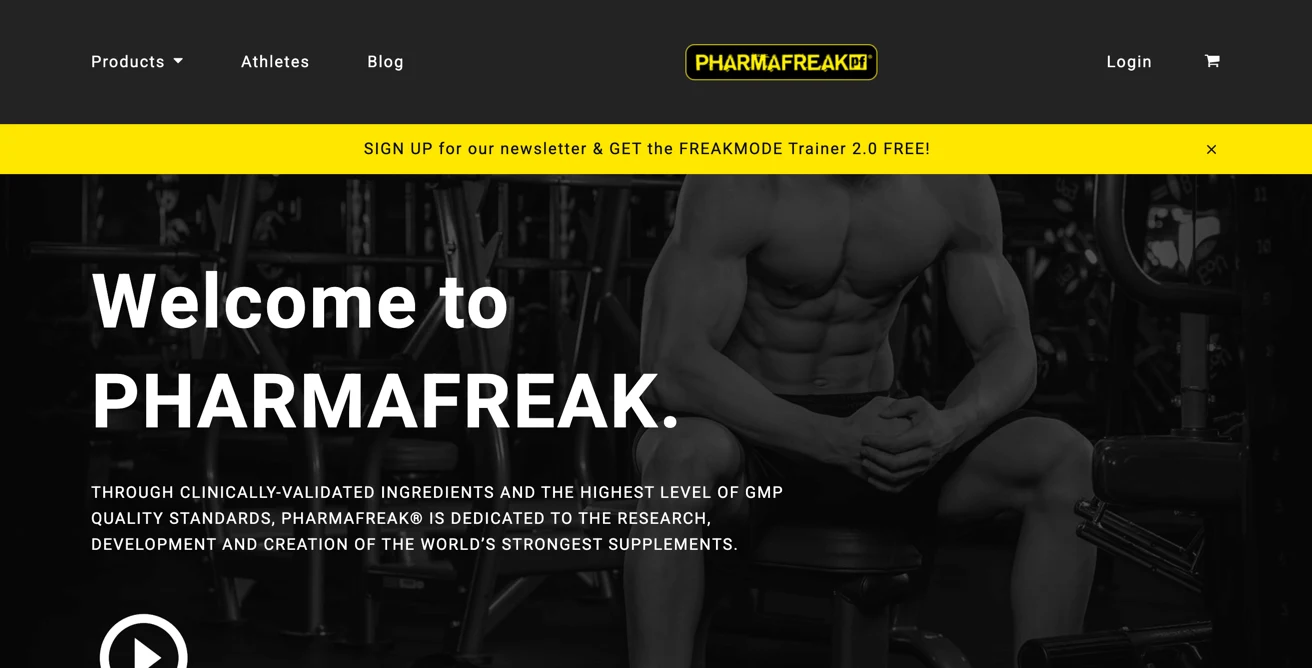 Screenshot of the Pharmafreak site