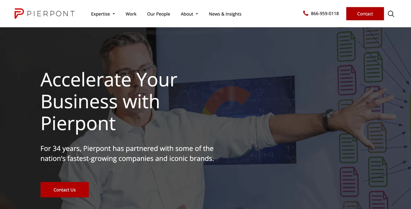 Screenshot of the Pierpont site