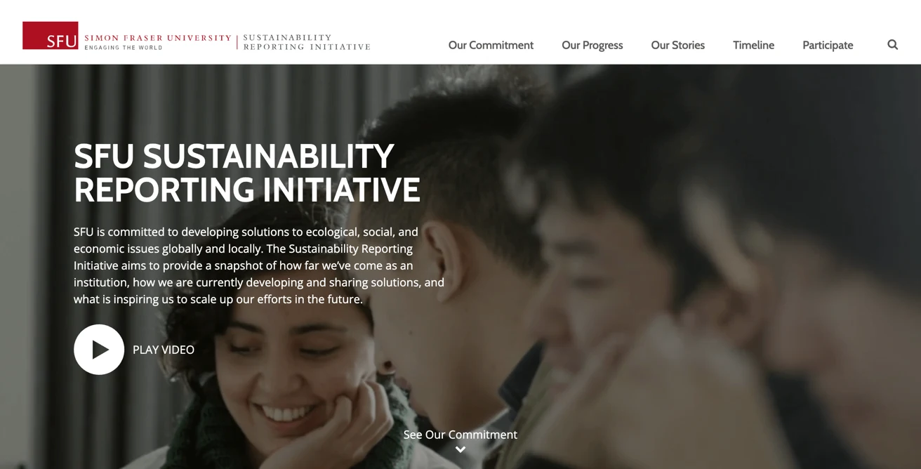 Screenshot of the SFU site