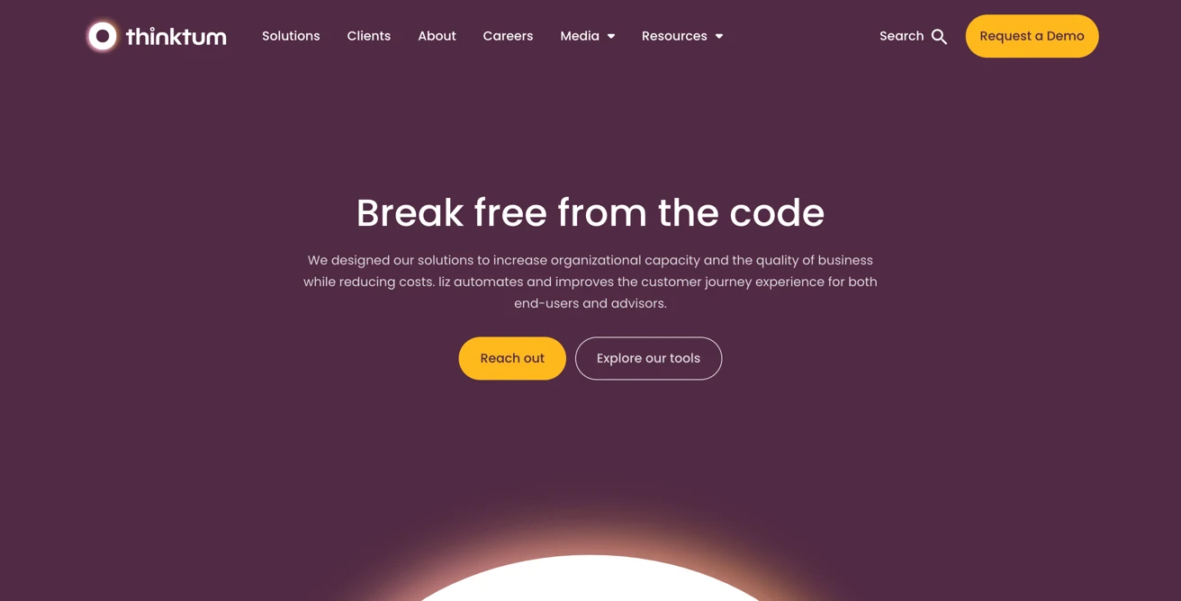 Screenshot of the Thinktum site