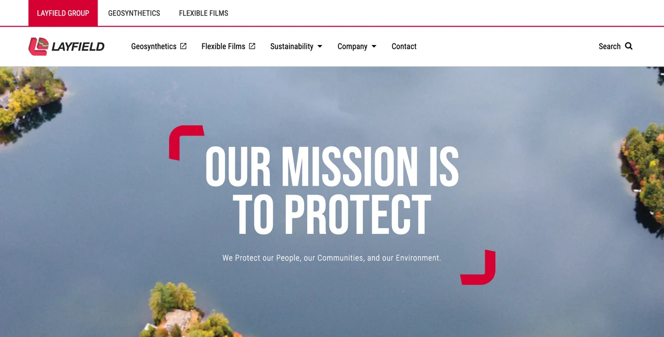 Screenshot of the Layfield Group site