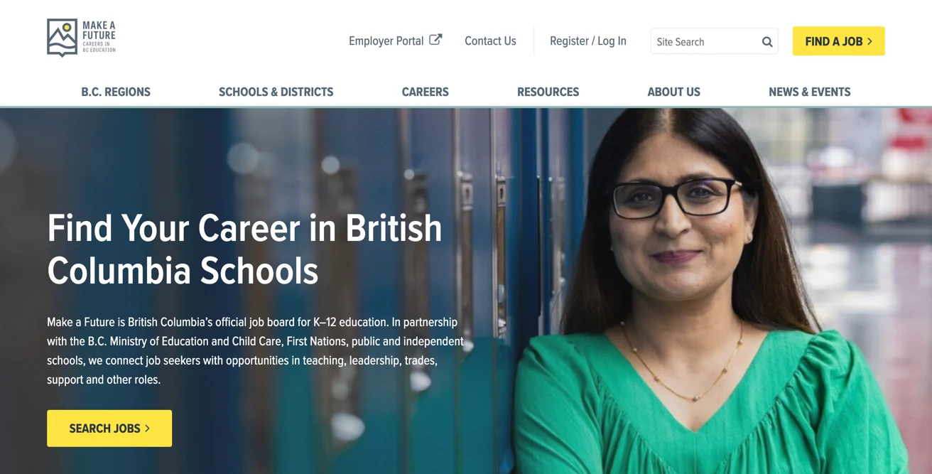 Screenshot of the Make a Future site