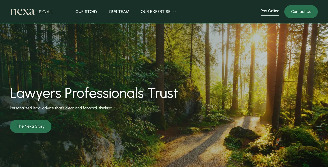 Screenshot of the Nexa Legal site