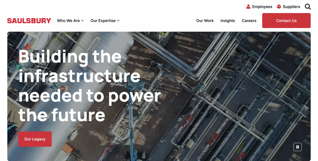 Screenshot of the Saulsbury site