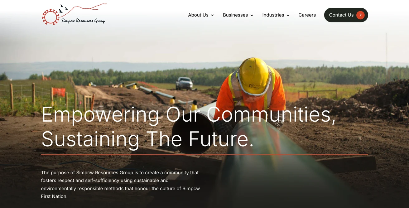 Screenshot of the Simpcw Resources Group site