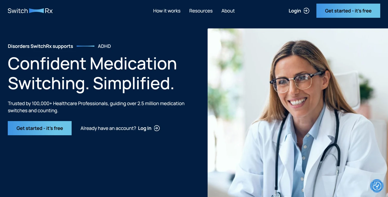 Screenshot of the SwitchRX site